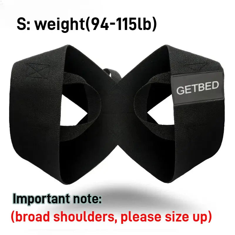 GETBED Elastic Shoulder Straps -Posture Support Straps for Men & Women, Gym & Exercise Equipment for Bench Presses,Training, Press Lifts, Chest Straightening, Posture Fix, Back Correction - Home/Office Use (S-XXL)