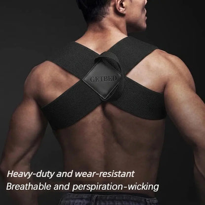 GETBED Elastic Shoulder Straps -Posture Support Straps for Men & Women, Gym & Exercise Equipment for Bench Presses,Training, Press Lifts, Chest Straightening, Posture Fix, Back Correction - Home/Office Use (S-XXL)
