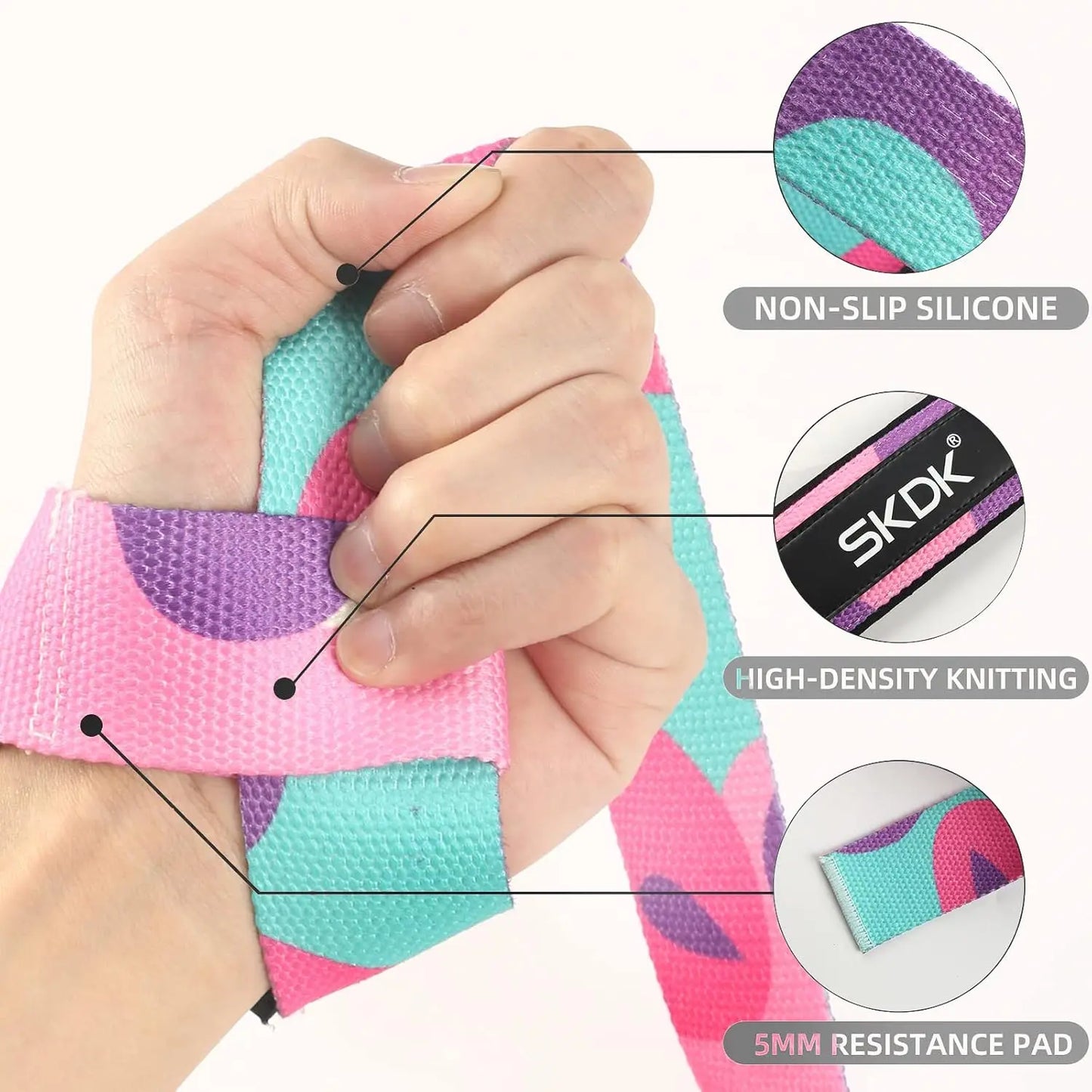 Non-Slip Silicone Weightlifting Deadlift Straps with Wrist Guards, Ideal for Gym Workouts, Strength Training Accessories for Men & Women, Fitness Bands