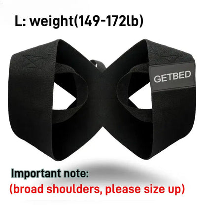 GETBED Elastic Shoulder Straps -Posture Support Straps for Men & Women, Gym & Exercise Equipment for Bench Presses,Training, Press Lifts, Chest Straightening, Posture Fix, Back Correction - Home/Office Use (S-XXL)