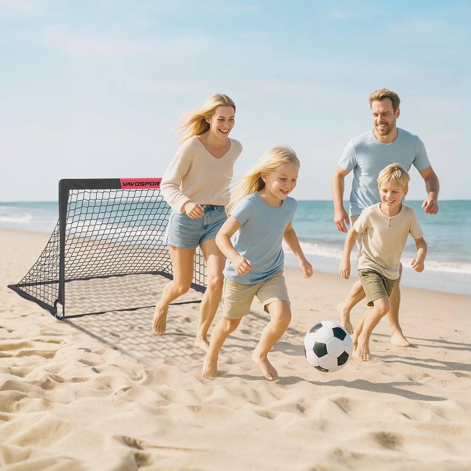 Kids Soccer Goals for Backyard Set - 2 of 4' X 3' Portable Soccer Goal Training Equipment, Pop up Toddler Soccer Net with Soccer Ball, Soccer Set for Kids and Youth Outdoor Games, Sports, Play