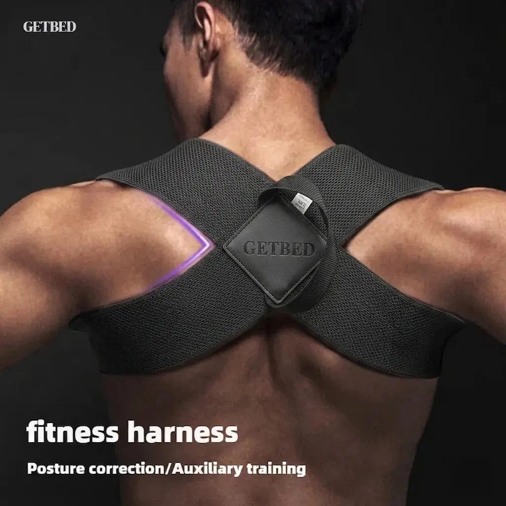 GETBED Elastic Shoulder Straps -Posture Support Straps for Men & Women, Gym & Exercise Equipment for Bench Presses,Training, Press Lifts, Chest Straightening, Posture Fix, Back Correction - Home/Office Use (S-XXL)
