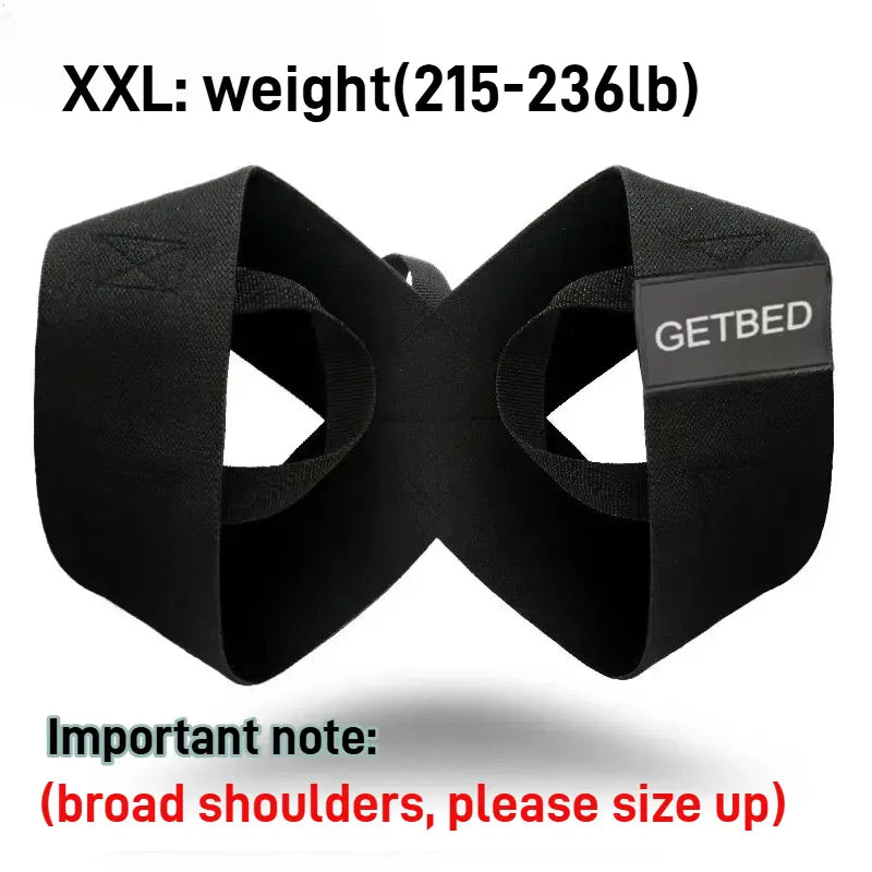 GETBED Elastic Shoulder Straps -Posture Support Straps for Men & Women, Gym & Exercise Equipment for Bench Presses,Training, Press Lifts, Chest Straightening, Posture Fix, Back Correction - Home/Office Use (S-XXL)