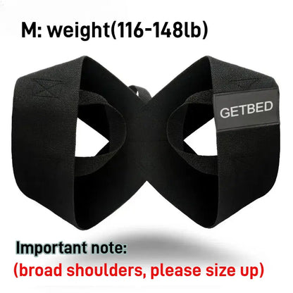 GETBED Elastic Shoulder Straps -Posture Support Straps for Men & Women, Gym & Exercise Equipment for Bench Presses,Training, Press Lifts, Chest Straightening, Posture Fix, Back Correction - Home/Office Use (S-XXL)