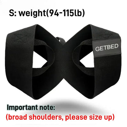 GETBED Elastic Shoulder Straps -Posture Support Straps for Men & Women, Gym & Exercise Equipment for Bench Presses,Training, Press Lifts, Chest Straightening, Posture Fix, Back Correction - Home/Office Use (S-XXL)