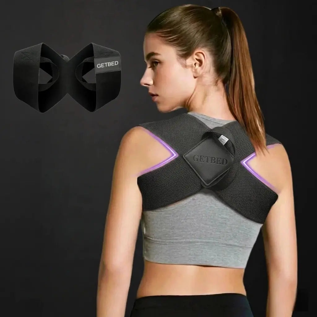 GETBED Elastic Shoulder Straps -Posture Support Straps for Men & Women, Gym & Exercise Equipment for Bench Presses,Training, Press Lifts, Chest Straightening, Posture Fix, Back Correction - Home/Office Use (S-XXL)