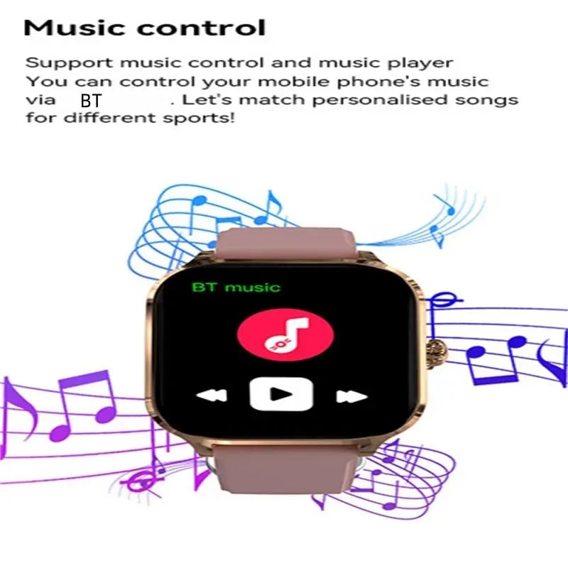 H9 Max Men Women Sports Watch, Fitness Smart Watch, Digital Smart Watch, 2.01 Inch Dial, Calls, Music, Calculator, Silicone Charging, USB, Message Preview, DIY Dial, Weather, Compatible with Android & Ios Phone, Waterproof Smart Watch